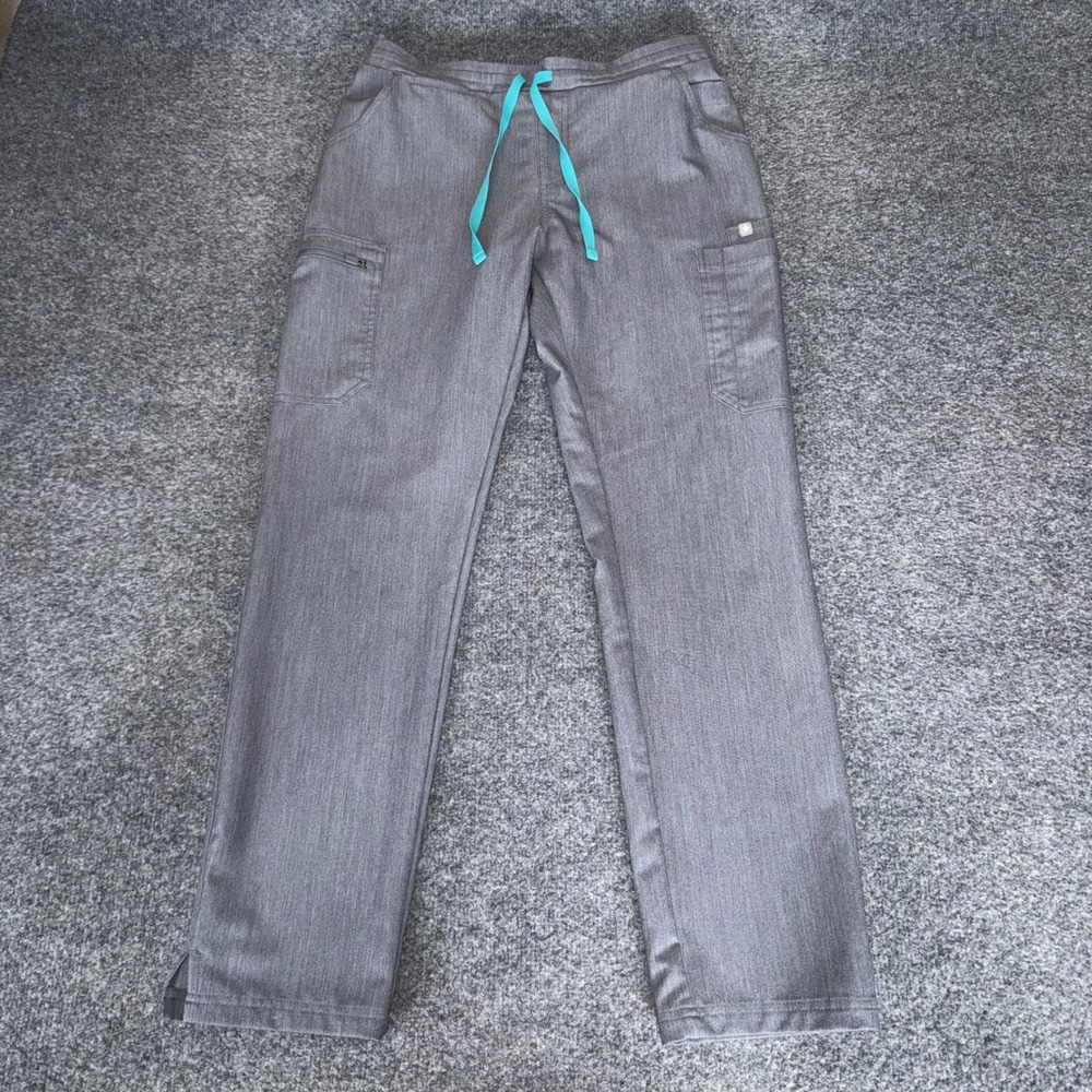 FIGS Womens Yola High Waisted Skinny Scrub Pants Small Gray Medical Healthcare